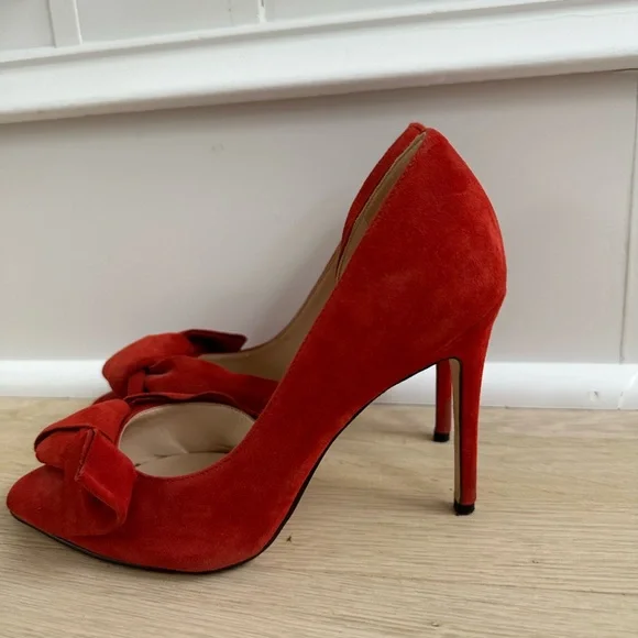 Nine West red bow heels women’s size 6 - Picture 3 of 6